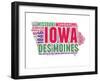 Iowa Word Cloud Map-NaxArt-Framed Art Print