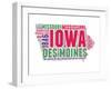 Iowa Word Cloud Map-NaxArt-Framed Art Print