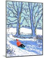 IPad painting, Sledging in Derbyshire, 2021(Ipad print)-Andrew Macara-Mounted Giclee Print