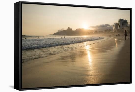 Ipanema Beach at Sunset, Rio De Janeiro, Brazil, South America-Ben Pipe-Framed Stretched Canvas