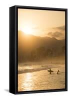 Ipanema Beach at Sunset, Rio De Janeiro, Brazil, South America-Ben Pipe-Framed Stretched Canvas