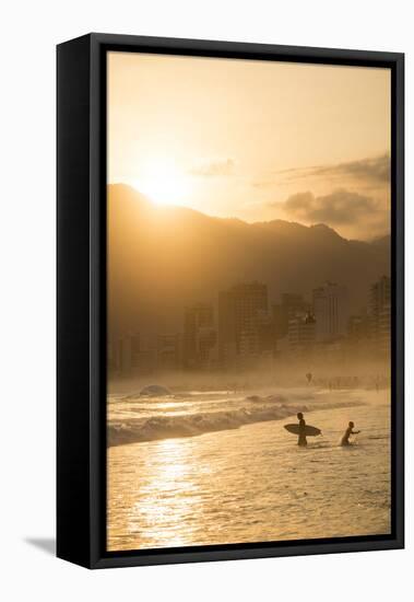 Ipanema Beach at Sunset, Rio De Janeiro, Brazil, South America-Ben Pipe-Framed Stretched Canvas