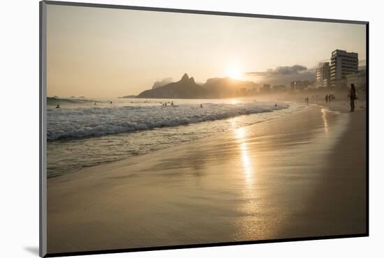 Ipanema Beach at Sunset, Rio De Janeiro, Brazil, South America-Ben Pipe-Mounted Photographic Print