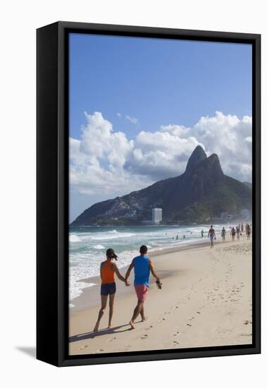 Ipanema Beach, Rio De Janeiro, Brazil, South America-Ian Trower-Framed Stretched Canvas