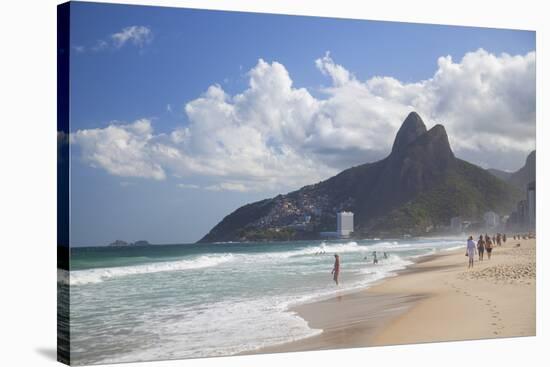 Ipanema Beach, Rio De Janeiro, Brazil, South America-Ian Trower-Stretched Canvas