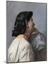 Iphigenie Head of Woman, 1870 (Oil on Canvas)-Anselm Feuerbach-Mounted Giclee Print