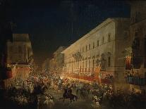 Festivals of Moccoletti (Tapers) (Carnival in Rome), 1852-Ippolito Caffi-Framed Giclee Print