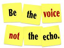 The Words Be the Voice Not the Echo as a Saying or Quote Printed on Yellow Sticky Notes-iqoncept-Art Print