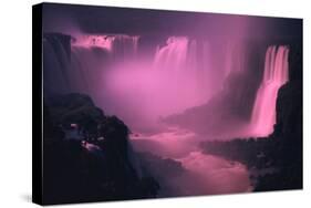 Iquassu (Iguacu) Falls on Brazil-Argentina Border, Once known as Santa Maria Falls, at Twilight-Paul Schutzer-Stretched Canvas