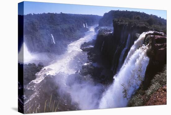 Iquassu (Iguacu) Falls on Brazil-Argentina Border, Once known as Santa Maria Falls-Paul Schutzer-Stretched Canvas