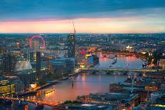 London, UK - MARCH 16, 2014: Greenwich View and River Thames from Docklands-IR Stone-Photographic Print