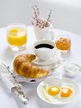 Breakfast with Coffee, Croissant, Fried Egg, Jam and Orange Juice-Ira Leoni-Photographic Print