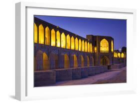 Iran, Esfahan, Si-O-Seh Bridge, Dawn-Walter Bibikow-Framed Photographic Print
