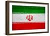 Iran Flag Design with Wood Patterning - Flags of the World Series-Philippe Hugonnard-Framed Premium Giclee Print