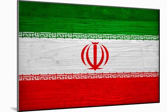 Iran Flag Design with Wood Patterning - Flags of the World Series-Philippe Hugonnard-Mounted Art Print