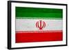 Iran Flag Design with Wood Patterning - Flags of the World Series-Philippe Hugonnard-Framed Art Print