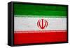 Iran Flag Design with Wood Patterning - Flags of the World Series-Philippe Hugonnard-Framed Stretched Canvas