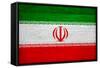 Iran Flag Design with Wood Patterning - Flags of the World Series-Philippe Hugonnard-Framed Stretched Canvas