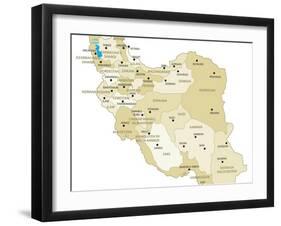 Iran Map-Refe-Framed Art Print