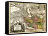 Iran - Panoramic Map-Lantern Press-Framed Stretched Canvas