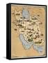 Iran, Pictorial Map-SMETEK-Framed Stretched Canvas