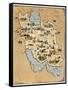 Iran, Pictorial Map-SMETEK-Framed Stretched Canvas