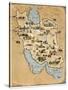 Iran, Pictorial Map-SMETEK-Stretched Canvas