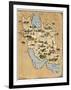 Iran, Pictorial Map-SMETEK-Framed Premium Photographic Print