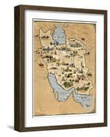 Iran, Pictorial Map-SMETEK-Framed Photographic Print