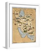 Iran, Pictorial Map-SMETEK-Framed Photographic Print