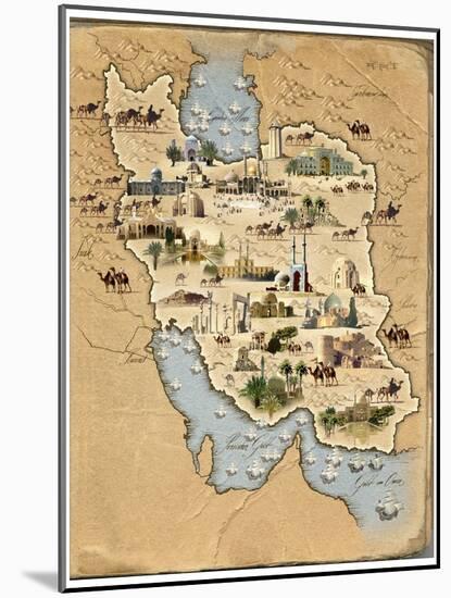 Iran, Pictorial Map-SMETEK-Mounted Photographic Print