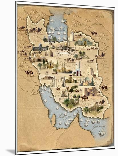 Iran, Pictorial Map-SMETEK-Mounted Photographic Print