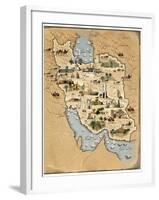 Iran, Pictorial Map-SMETEK-Framed Photographic Print