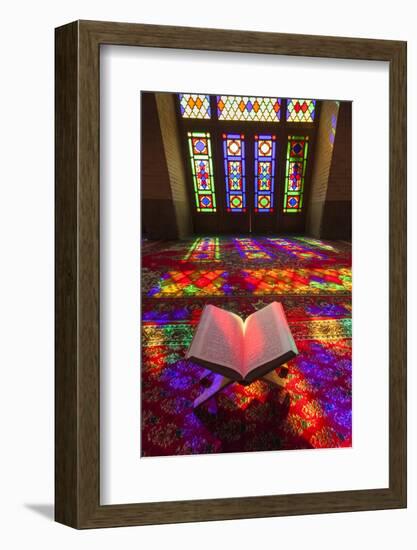 Iran, Shiraz, Nasir-Al Molk Mosque, Holy Quran-Walter Bibikow-Framed Photographic Print