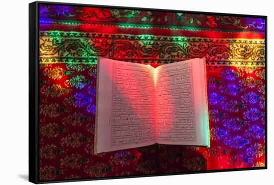 Iran, Shiraz, Nasir-Al Molk Mosque, Holy Quran-Walter Bibikow-Framed Stretched Canvas