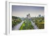 Iran, Tehran, City Skyline From The Pole E Tabiat Nature Bridge-Walter Bibikow-Framed Photographic Print