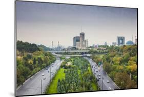 Iran, Tehran, City Skyline From The Pole E Tabiat Nature Bridge-Walter Bibikow-Mounted Photographic Print