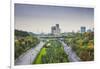 Iran, Tehran, City Skyline From The Pole E Tabiat Nature Bridge-Walter Bibikow-Framed Photographic Print