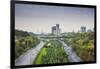 Iran, Tehran, City Skyline From The Pole E Tabiat Nature Bridge-Walter Bibikow-Framed Photographic Print