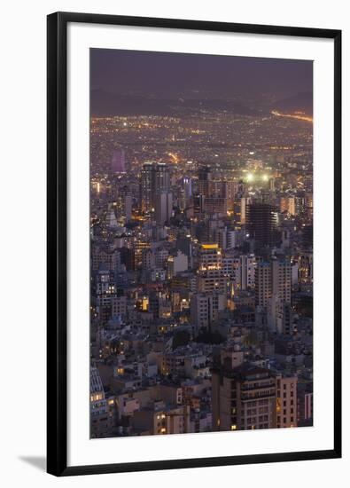 Iran, Tehran, Elevated City Skyline With Iran Park Towards The Milad Tower-Walter Bibikow-Framed Photographic Print