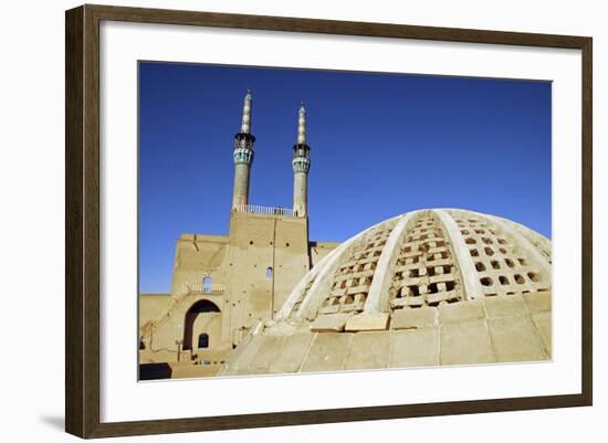 Iran, Yazd, Zoroastrian Complex of Amir Chakma with Bazaar Roofs-Stephanie Rabemiafara-Framed Photographic Print