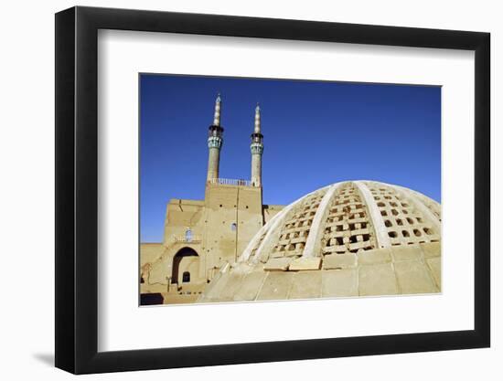 Iran, Yazd, Zoroastrian Complex of Amir Chakma with Bazaar Roofs-Stephanie Rabemiafara-Framed Photographic Print