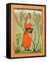 Iranian Princely Figure Holding a Cup and Flask, circa 1640, from the Large Clive Album-null-Framed Stretched Canvas