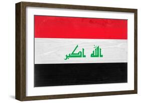 Iraq Flag Design with Wood Patterning - Flags of the World Series-Philippe Hugonnard-Framed Art Print