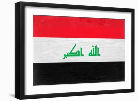 Iraq Flag Design with Wood Patterning - Flags of the World Series-Philippe Hugonnard-Framed Art Print