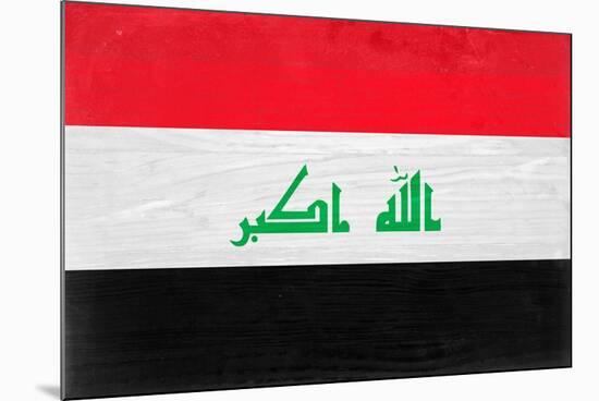 Iraq Flag Design with Wood Patterning - Flags of the World Series-Philippe Hugonnard-Mounted Art Print