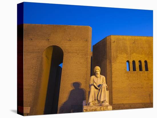 Iraq, Kurdistan, Erbil, Statue of Mubarak Ben Ahmed Sharaf-Aldin at Main Entrance To the Citadel-Jane Sweeney-Stretched Canvas