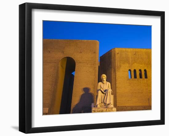 Iraq, Kurdistan, Erbil, Statue of Mubarak Ben Ahmed Sharaf-Aldin at Main Entrance To the Citadel-Jane Sweeney-Framed Photographic Print