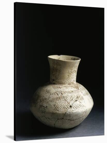 Iraq, Tell Abu Husaini, Vase with Herringbone Pattern Decoration-null-Stretched Canvas