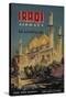 Iraqi Airways Travel Poster, Middle Eastern Mosque-null-Stretched Canvas